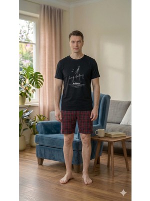 LXL Erkek Pijama Takımı Ev Giyim Ikili Takım