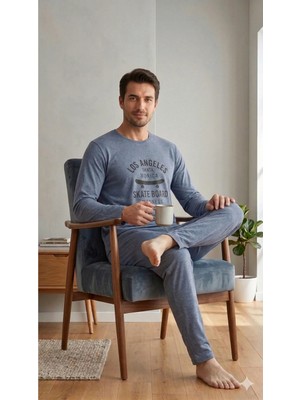 LXL Erkek Pijama Takımı Ev Giyim Ikili Takım