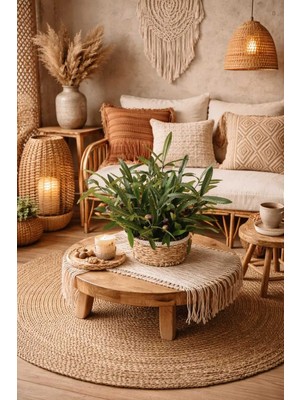 Cennet Home Doğal Bohem Zeytin Sepeti 33×33 cm – Masaüstü ve Salon Için Dekoratif Yapay Zeytin
