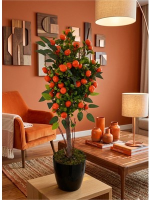 Cennet Home Dekoratif Mandalina Ağacı 90 cm Doğal Görünümlü Yapay Ağaç