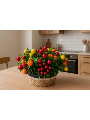 Cennet Home Turfanda Meyve Sepeti Yapay Limon Nar Kokina Mandalina Kiraz Aranjmanı