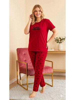 LXL Kadın Büyük Beden Yazlık Pijama Takımı Ev Giyim