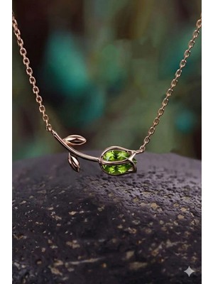 925 Ayar Gümüş Papatya Silver 12 Doğum Taşlı Lale Kolye.rose.gold.rodaj Renk Seçeneği