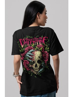 Sevbano Bullet For My Valentine Rock Metal Müzik Grubu Sırt Baskılı Unisex Oversize Tişört