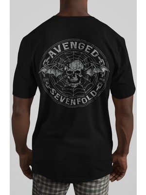 Sevbano Avenged Sevenfold Rock Metal Müzik Grubu Sırt Baskılı Unisex Oversize Tişört