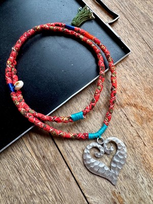 Store By Dilara Özel El Işi Etnik Otantik Bohem Kolye - Kalp Detaylı
