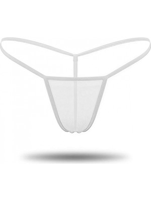 Pileli Store Tegan Beyaz Transparan Tül String Tanga TM0368