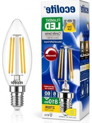 Die Grup Filament LED Mum Ampul, Sarı Işık, Dim Edilebilir ve Şık
