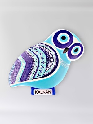 Mundy Kalkan Temalı Polyester Kabartmalı Nazar Baykuş Magnet 5,5 x 9 cm  Dekoratif Hediyelik Buzdolabı Süsü  (KOD:1152)