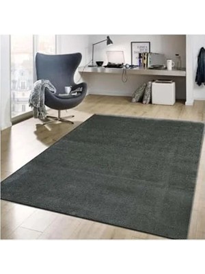 Die Grup Koyu Gri Mikro Polyester Kaymaz Taban Shaggy Halı, 100 x 100 cm