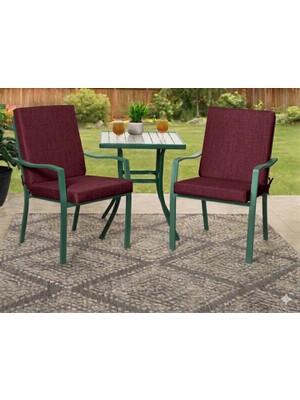 Ayzen Home 2 Adet 40X40CM Bahce ve Salon Takımı Için Bağcıklı Arkalıklı Sandalye Minderi