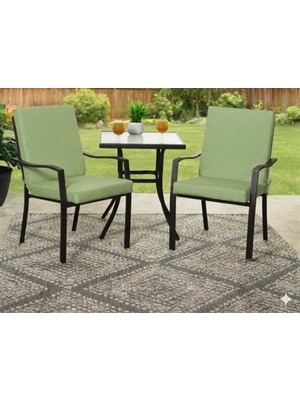 Ayzen Home 2  Adet 40X40CM Bahce ve Salon Takımı Için Bağcıklı Arkalıklı Sandalye Minderi