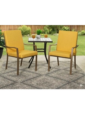 Ayzen Home 2 Adet 40X40CM Bahce ve Salon Takımı Için Bağcıklı Arkalıklı Sandalye Minderi
