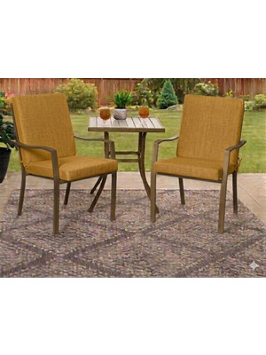 Ayzen Home 2 Adet 40X40CM Bahçe ve Salon Için Arkalıklı Bağcıklı Sandalye Minderi