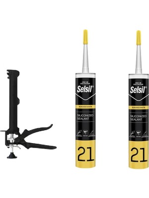 Beyaz Boyanabilir Silikonize Mastik Silikon Tabanca Seti 500GR x 2 Adet Silikon ve Tabancası Seti