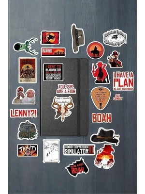 Red Redemption Rdr2 Paketi/bullet Journal Defter Çıkartma Ajanda Laptop Etiket, 56874615879486