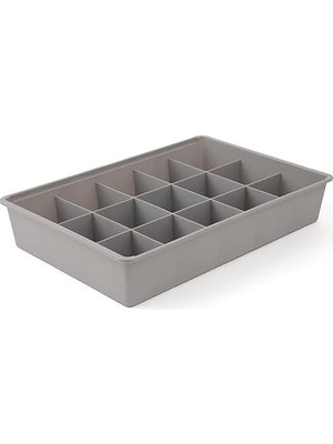 15'li Organizer Seti, Makyaj ve Takı Düzenleyici, Banyo Mutfak Çekmece Organizer (Gri)