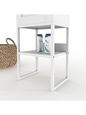 BNY130-BEYAZ Panjur Kapaklı Metal Ayaklı Banyo Dolabı