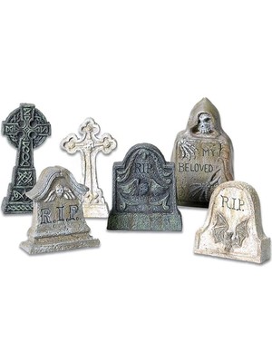 Department 56 Köy Koleksiyonları Için Bayramı Aksesuarları Mezar Taşı Heykelcik Seti, Çoklu Boyutlar, Çok Renkli