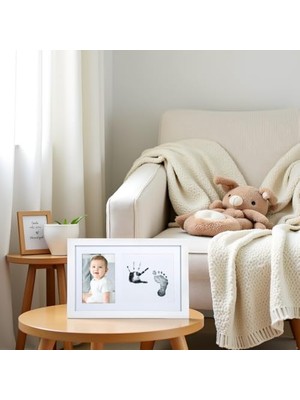 Pear Bebek El Izi ve Ayak Izi Çerçevesi, Cinsiyet-Nötr Bebek Baskı Çerçevesi, Kız Veya Erkek Bebek Baskı Resim Çerçevesi, Beyaz