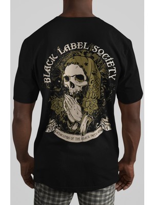 Sevbano Black Label Society Rock Metal Müzik Grubu Sırt Baskılı Unisex Oversize Tişört