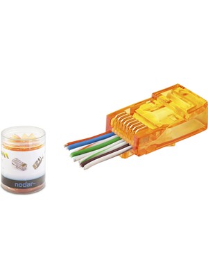 sbodurhome Cat6 Ez RJ45 Konnektör - 100 Adet Turuncu / Özel Plastik Kutulu ND2405