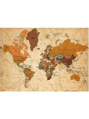 Neverland 1000 Parça Puzzle - World Map-Iı (Dünya Haritası-Iı)