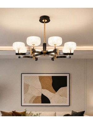Yeni Model 8 Li Lüx LED Avize 3 Işık Seçeneği Ithal Model