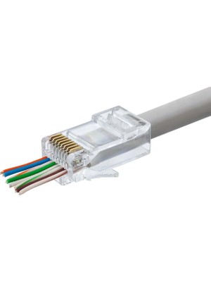 sbodurhome Cat5 Konnektör Ez RJ45 100LÜ Paket Şeffaf HDX5044