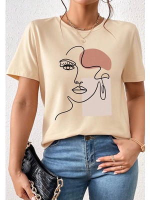 Nigrum Pardus Nıgrum Pardus Yeni Sezon Female Fıgure Baskılı %100 Pamuk Büyük Beden Kadın T-Shirt