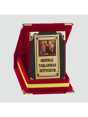 Zero Land Flzdgnkr Seninle Yaşlanmak Istiyorum Plaketi Sevgililer Günü Hediyesi-Kırmızı