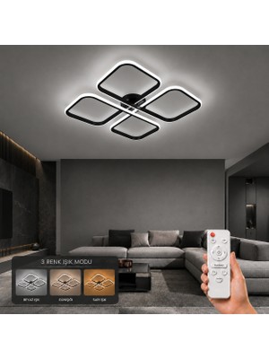 Avizego Nuvo LED Plafonyer Avize 3 Renk Kumandalı
