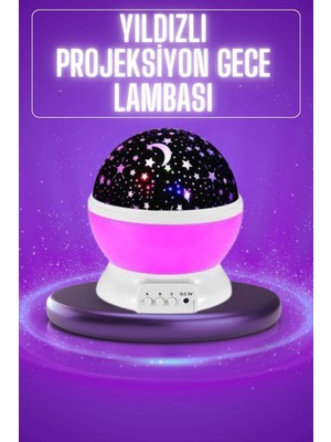 sbodurhome Yıldız Görünümlü Gece Lambası Renkli Masa Lambası Gökyüzü Projeksiyon