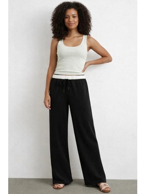 Meine Liebe Unterwäsche Bel Bantlı Wide Leg Rahat Pantolon