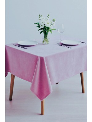 Royalty Kadife Dokulu Pembe Masa Örtüsü