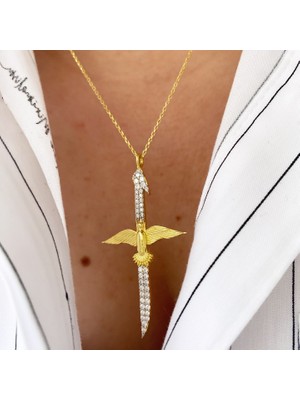 Simurg Jewellery Gümüş Anka Kuşu Elif Kolye