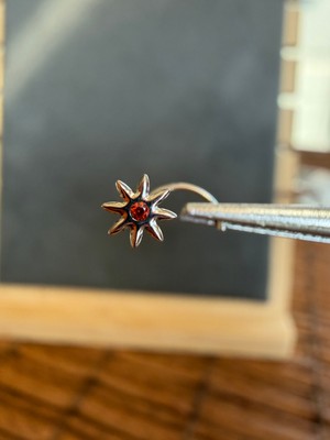 Aida Jewelss Yüksek Kalite G23 Titanium Kutup Yıldızı Zirkon 6x0.8mm Titanyum Hızma Piercing