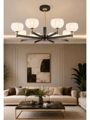 Yeni Model 8 Li Lüx LED Avize 3 Işık Seçeneği Ithal Model