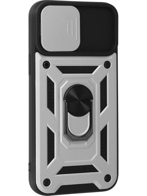 Colezium Iphone 13 Pro Kılıf Pars Lens Yüzüklü  - Gümüş