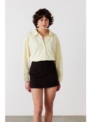 Facette Oversize Poplin Gömlek Sarı