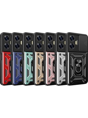 Colezium Realme C55 Kılıf Pars Lens Yüzüklü  - Yeşil