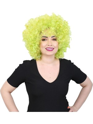 Colezium Animasyon Parti ve Palyaço Peruğu / Neon Yeşil