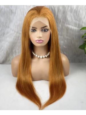 Colezium Gerçek Front Lace Tül Peruk / Düz / Bakır 70/75CM