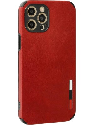 Colezium Iphone 12 Pro Max Kılıf Loop Deri  - Kırmızı