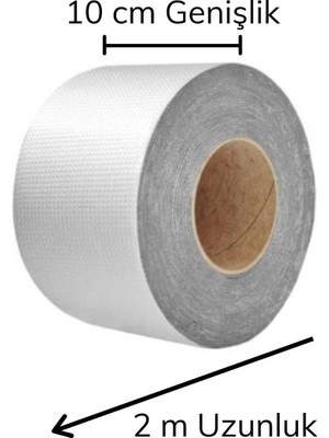 Colezium Folyo Kauçuk Bant Yapışkanlı Su Geçirmez Çatı Boru Tamir Bandı (2metre x 10 Cm)