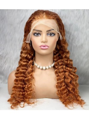 Colezium Gerçek Front Lace Tül Peruk / Yoğun Daalı / Bakır 70/75CM