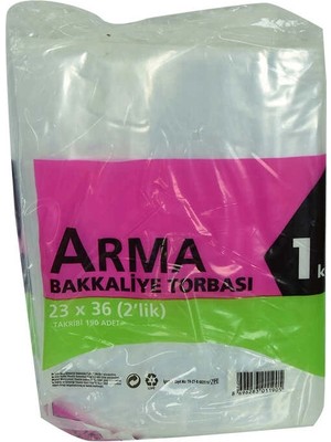 Colezium Naylon Torba Arma Şeffaf Bakkaliye Kuruyemiş Şeker Torbası 23X36 (2 Lik ) Takribi 190 Adet 1000 gr
