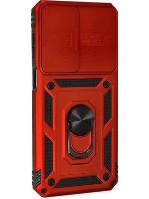 Colezium Galaxy M33 Kılıf Pars Lens Yüzüklü  - Kırmızı