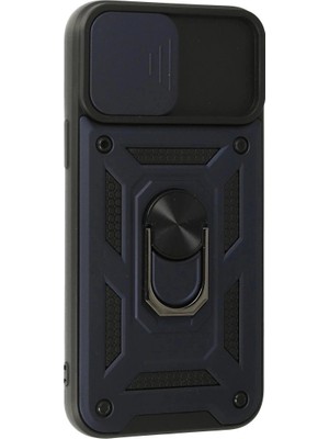 Colezium Iphone 13 Pro Max Kılıf Pars Lens Yüzüklü  - Lacivert