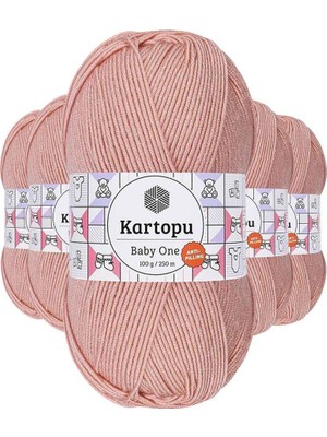 Royaleks Group 5 Adet Baby One Tüylenmeyen El Örgü Ipi Yünü Pudra K258